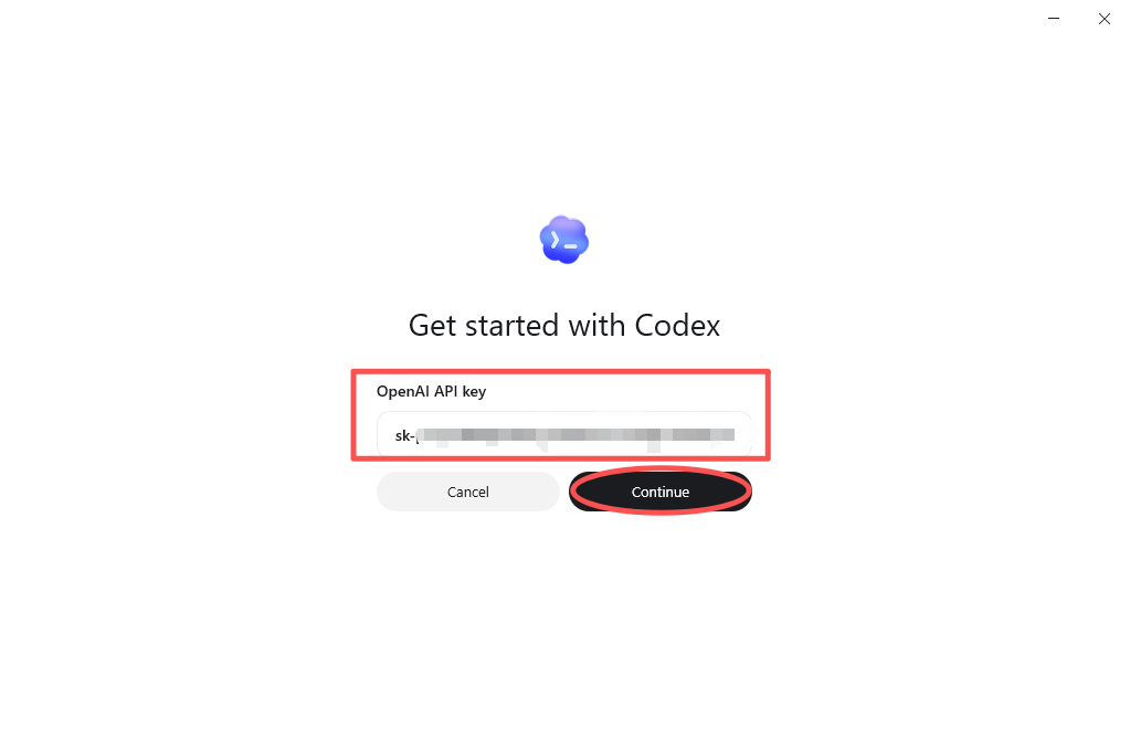 在 Codex 中填写 OpenAI API Key