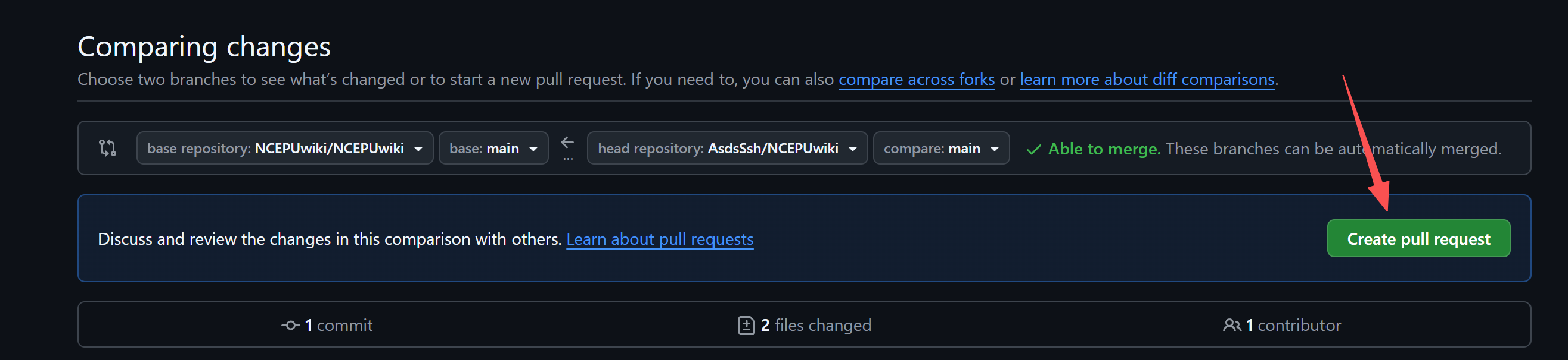create pull request